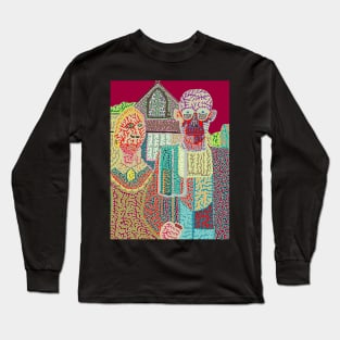 Zombie American Gothic Long Sleeve T-Shirt